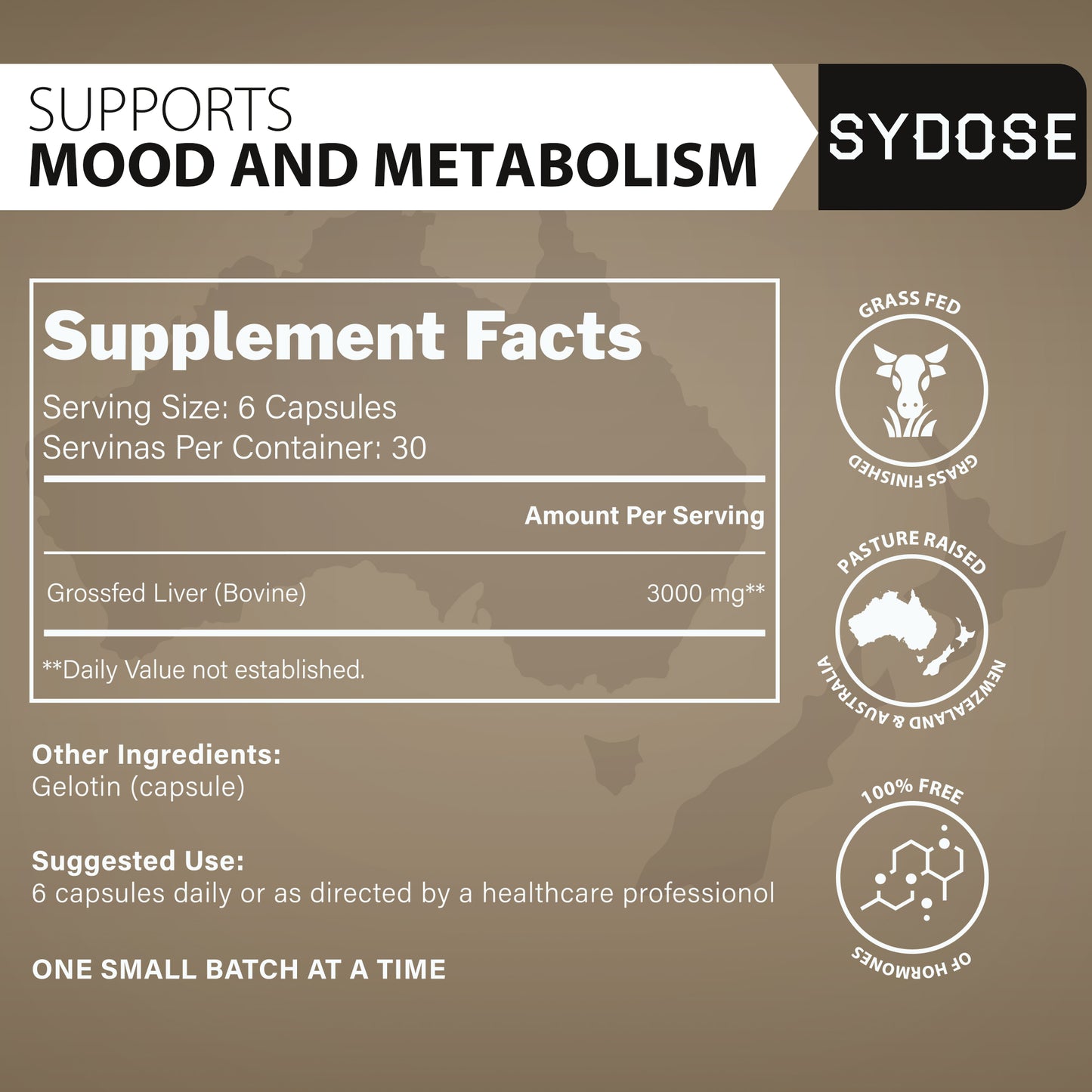 Sydose Grass Fed Beef Liver