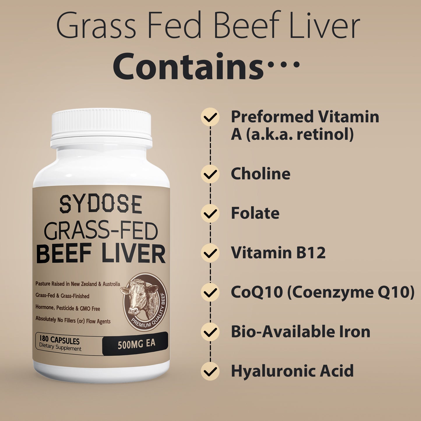 Sydose Grass Fed Beef Liver